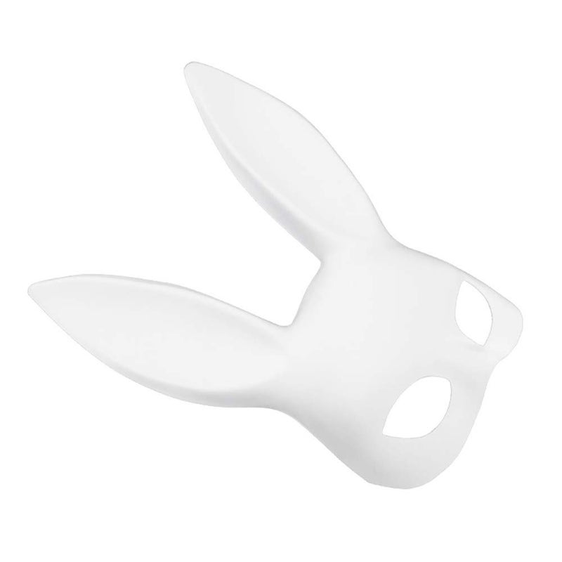 Soochat Bunny Mask Rabbit Half Face Mask for Birthday Party Easter Halloween Masquerade Costume Accessory White - Image 3